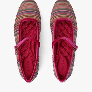 Birdies Hummingbird Mary Jane - Women’s Striped Grosgrain - Pink and Multicolor